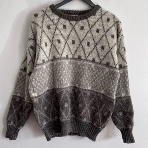 Vintage Alafoss Icewool Wool Grandpacore Crew Neck Sweater made In Iceland